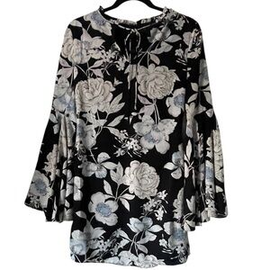 Lulu's Black and White Floral Dress